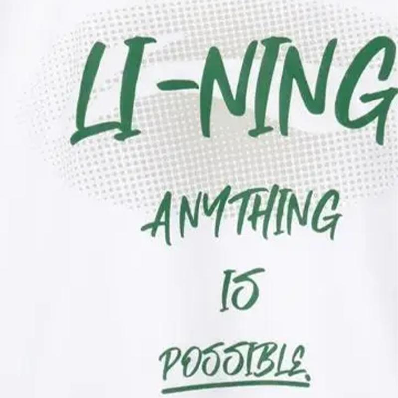 Li-Ning Versatile Comfortable Short Sleeve T-Shirt With Large Logo And Solid Mark Five-Point Shorts Casual Sports Set Unisex Sets AHSU803-1+YKSU157-2