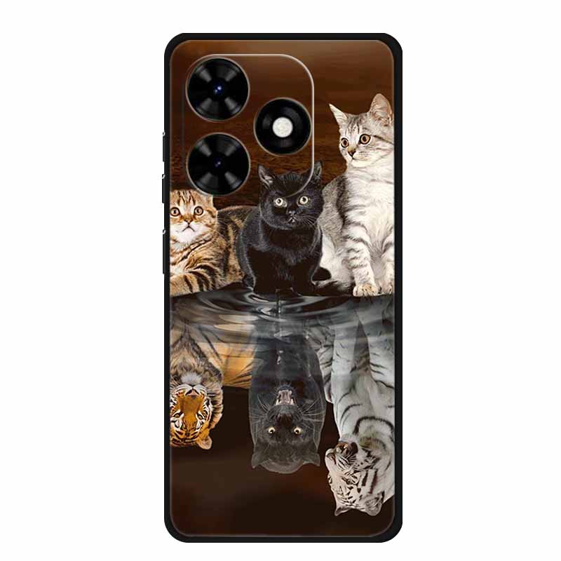 For Tecno Spark Go 2024 Case Luxury TPU Silicone Soft Back Cover Phone Cases for Tecno SparkGo 2024 BG6 Shockproof Flower Fundas