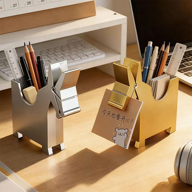 Creative Horse Note Holder Storage Box Animal Shaped Storage Stand Student Desktop Office High-Value Storage Decoration Ornament