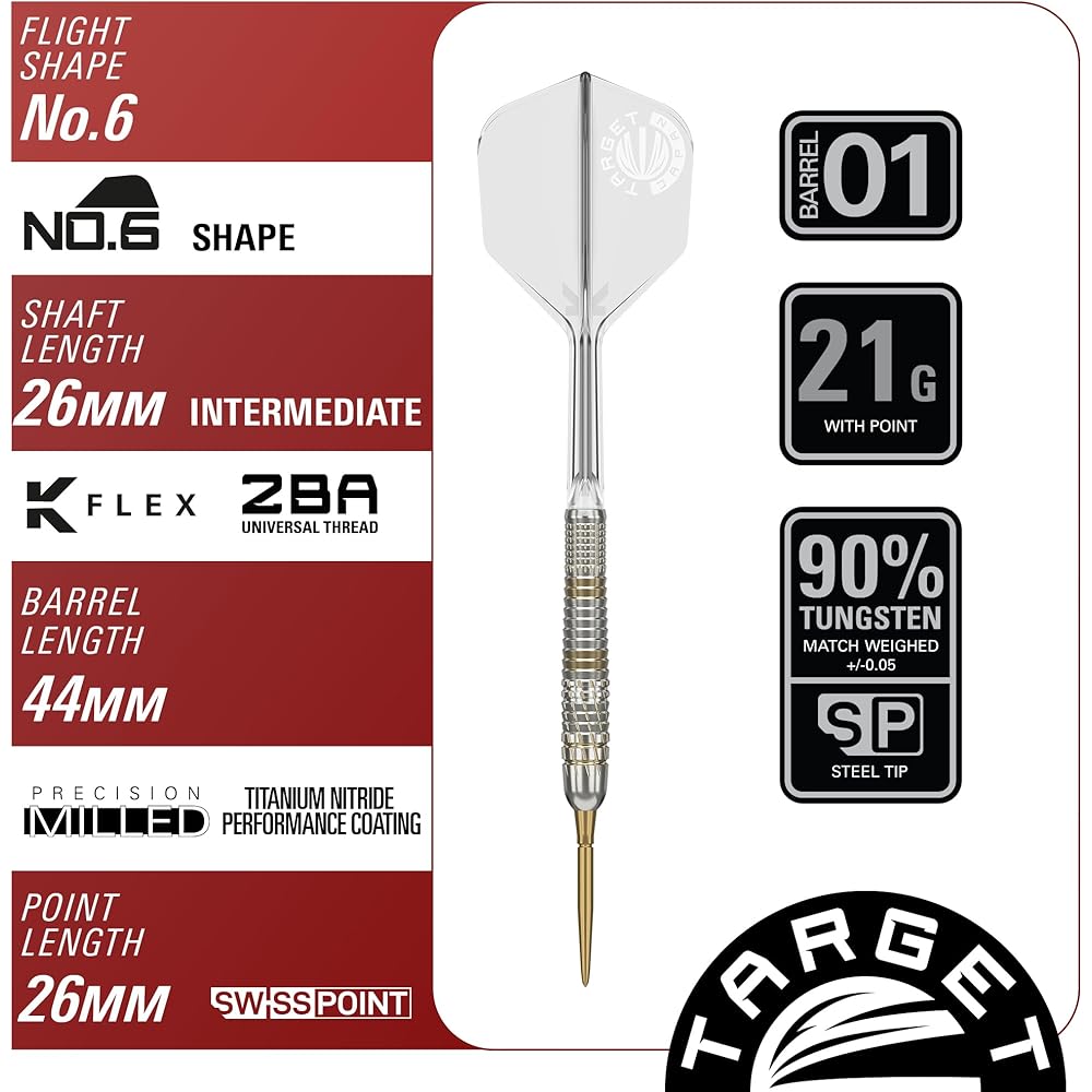 TARGET PRIME SERIES RAPTOR GEN-5 90% 21G SP STEEL TIP DARTS 2024 (Prime Series Raptor G5 Steel)