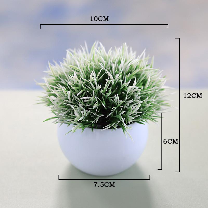 Faux Flower Ball Arrangement Small Potted Plant With Plastic Craft For Living Room Decor