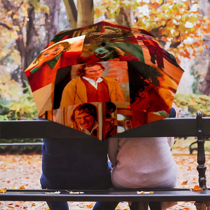 Joker'S Wild Card Trick Folding Umbrella Umbrella Suitable For All Seasons Printing Umbrella Travel