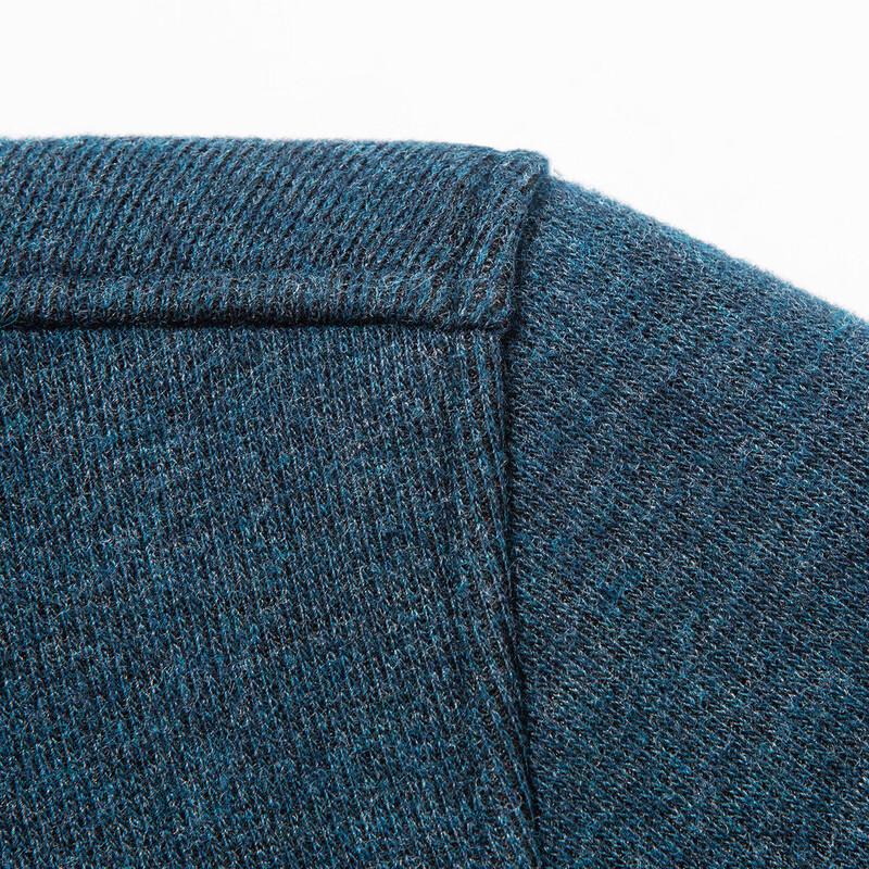 MONTAGUT Men's Faux Two-Piece Cashmere Blend Fleece Knit Shirt