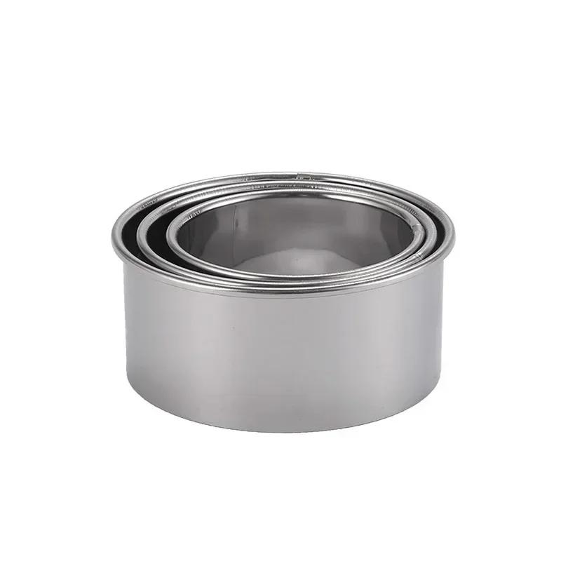 3Pcs/Set Stainless Stee Round Dough Cutter DIY Dumplings Skin Mold Flower Shaped Cookie Pastry Maker Biscuit Circle Ring Mould