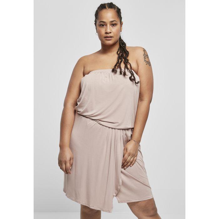 Robe femme - URBAN CLASSICS - Modèle bandeau - Viscose - Couleur rose - Grandes tailles