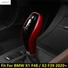 Car Gear Shift Knob Head Handle Decoration Cover Trim For BMW X1 F48 / X2 F39   Red / Carbon Fiber Accessories Interior
