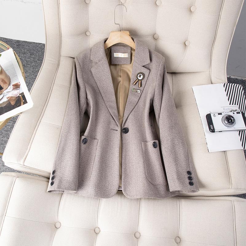 

Новый женский шерстяной пиджак с узором «гусиная лапка» для осени и зимы, маленький костюм для женщин 2XL