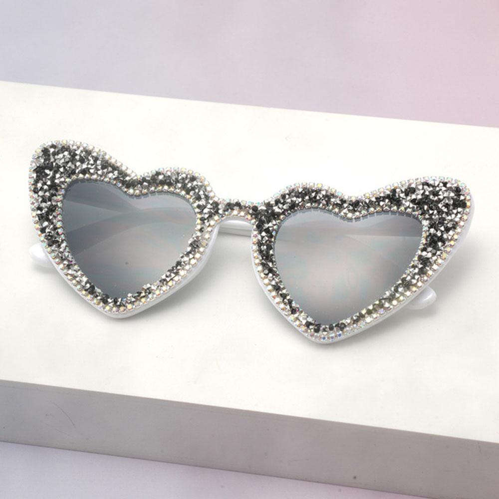 Sparkly Heart Shaped Sunglasses for Women Rhinestone Wedding Party Favors Bridesmaid Gift Shiny Diamond Sun Glasses Photo Props
