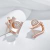 Unusual  Rose Gold Color Dangle Earrings For Women Shiny Natural Zircon Accessories High Quality Daily Fine Jewelry
