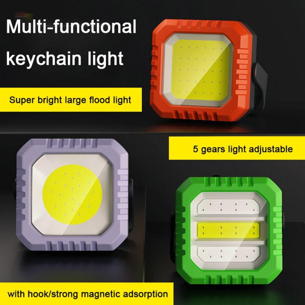 With Hook Mini Keychain Flashlight Adjustable Bracket Battery Level Display Camping Lamp Waterproof Rechargeable