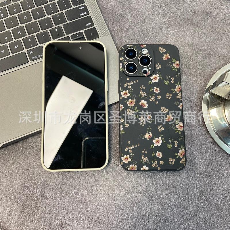 Full Screen Flower Suitable for iPhone15 Mobile Phone Case 14PROMAX All-inclusive 13 Anti-drop 16/15 Protective Case 17