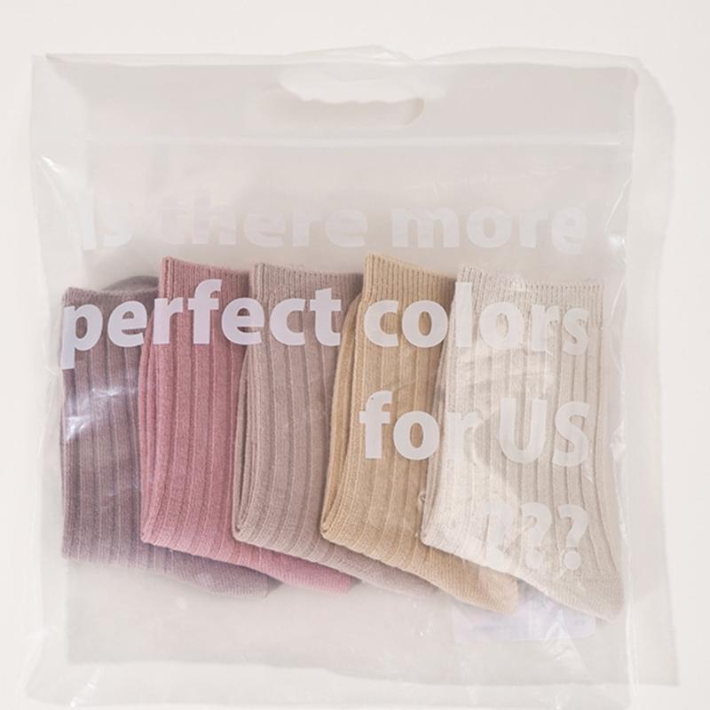 Kids Simple Crew Socks Plain Ankle Socks Breathable Booties Socks Calf Socks
