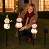Snowman Stake Lights Outdoor Christmas Decoration, Powered Garden Path Lights for Yard Party, Auto /Off
