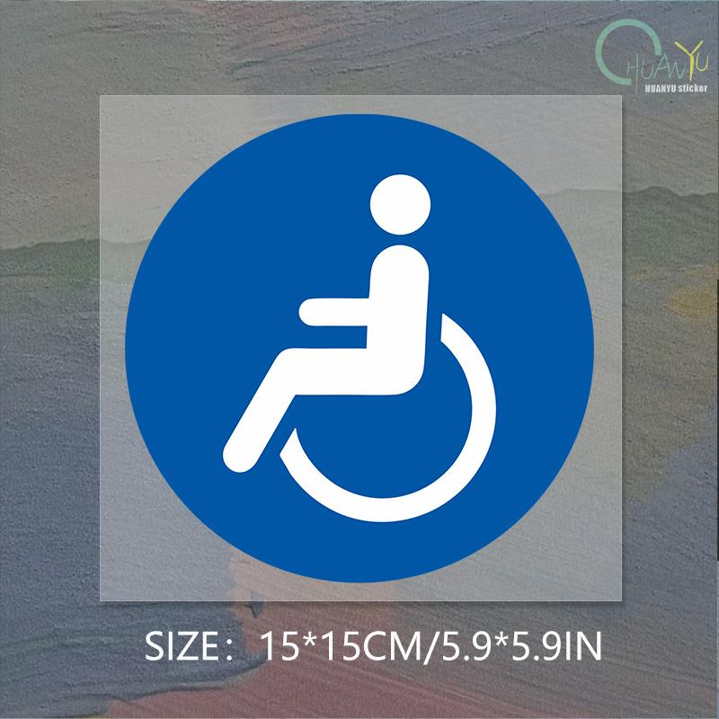 

Наклейки для вождения специального транспортного средства для инвалидов, знаки для автомобиля без барьеров, водонепроницаемые и светоотражающие наклейки на автомобиль 15x15cm