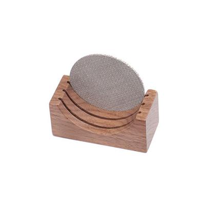 Stojan na espresso Coffee Puck Screen, opakovaně použitelný dřevěný stojan z ořechů pro 51/53/58 mm Espresso Portafilter Puck Screen