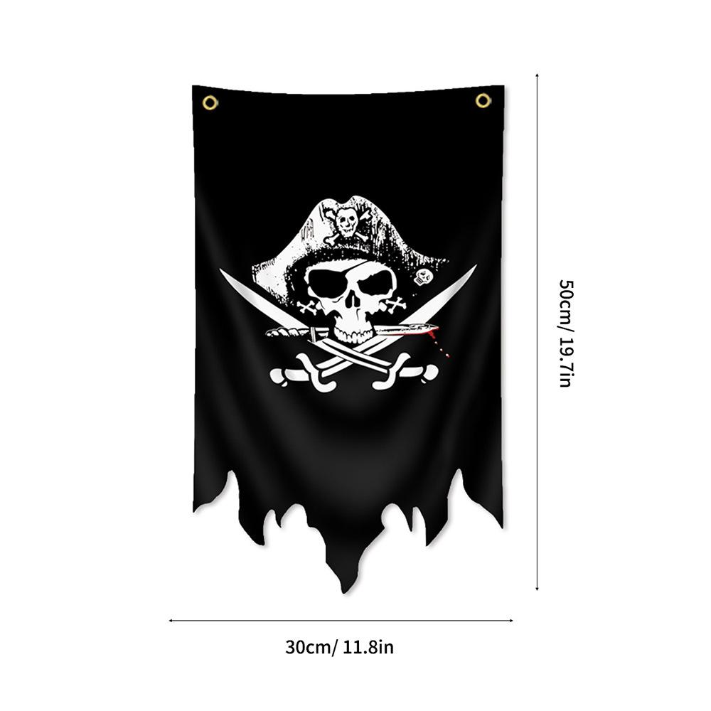 30X50CM Jolly Roger Pirate Black Blackjack Flag Polyester Printed Banner Tapestry Jack Rackham Skull Bone Flags Halloween Decor