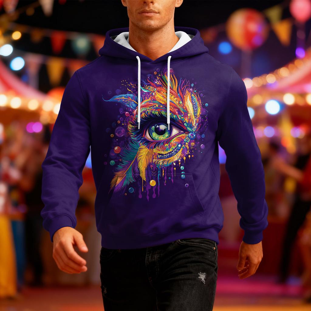 Men's Long-Sleeve Casual Hooded Sweatshirt
