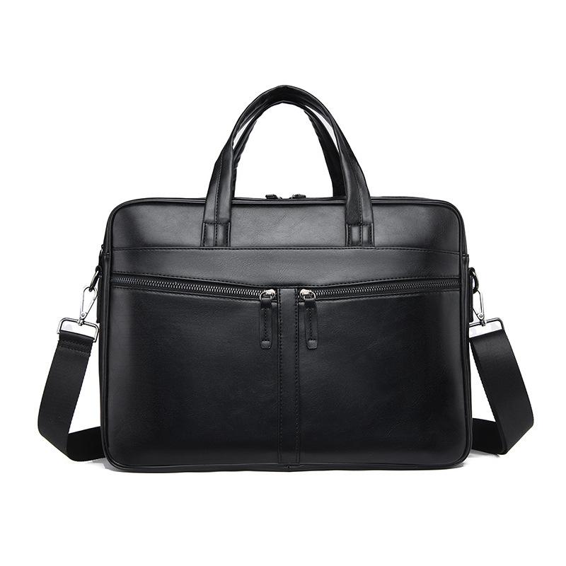 Мужская сумка-портфель Деловая Деловая сумка Сумка для 14-дюймового ноутбука Мужская ручная наплечная деловая сумка чёрный