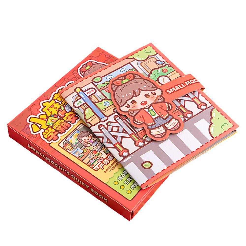 Kawaii Çok Renkli Aktivite Kitapları Kağıt El Yapımı Meşgul Kitap Sahne Malzemesi Karikatür Tasarım Malzemesi Sticker Kitabı Çocuklar İçin Öğrenme