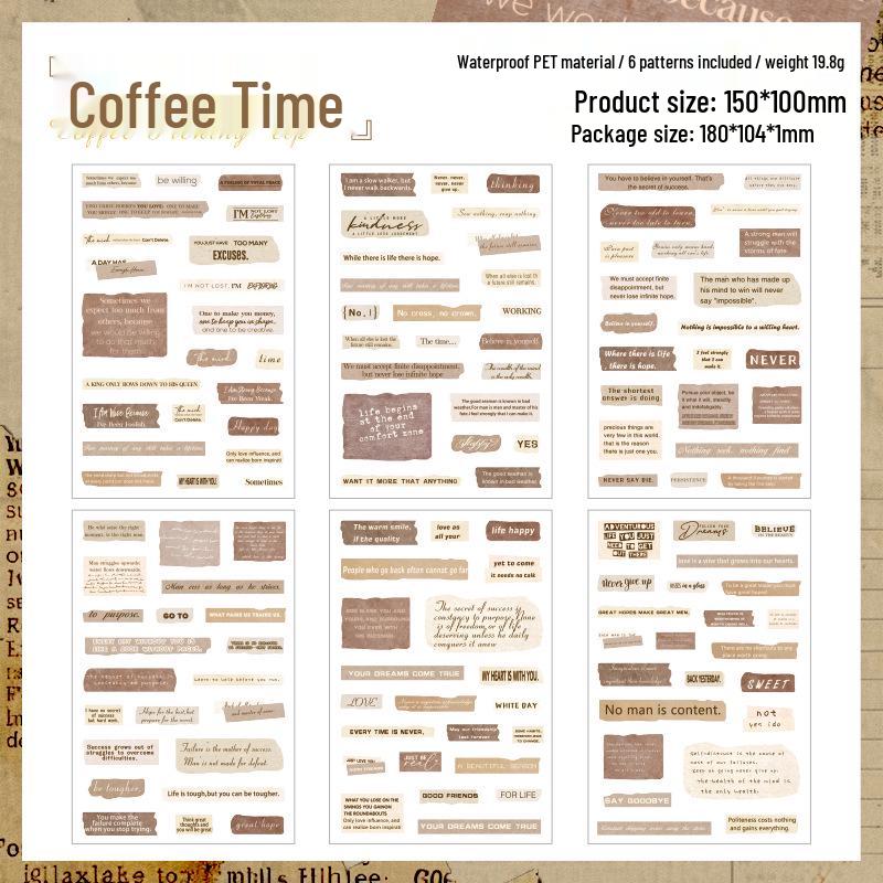 Retro Waterproof Collage Stickers - Creative English Planner Material for DIY Painting