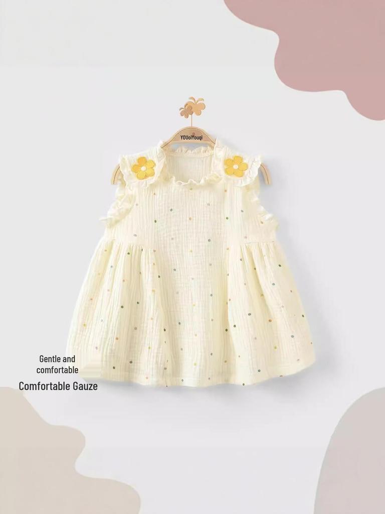 Stylish Floral Summer Sleeveless Princess Dress for Children