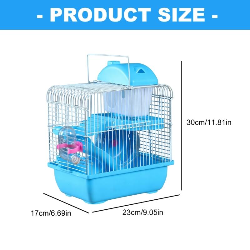 Pet Small Animal Hamster Villa Cage Clear DIY Toy Rabbits Villa Platform with Water Bottle Rodents Toy Cage Mount