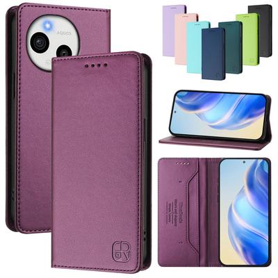 Luksusowe skórzane etui do Sharp Aquos R9 Pro/Sharp Aquos Sense 9 Plus/Aquos R9 RFID Blocking Card Slots Magnetyczna podstawka przyciągająca wstrząsy Odporna na wstrząsy klapka
