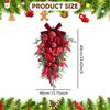 Winter Xmas Decorative Door Wreath Realistic Teardrop Swag for Entryway Home Wall Decoration