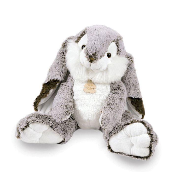 Histoire d'Ours - Les Z'Animoos Lapin Marius, Gris Taille 30 cm