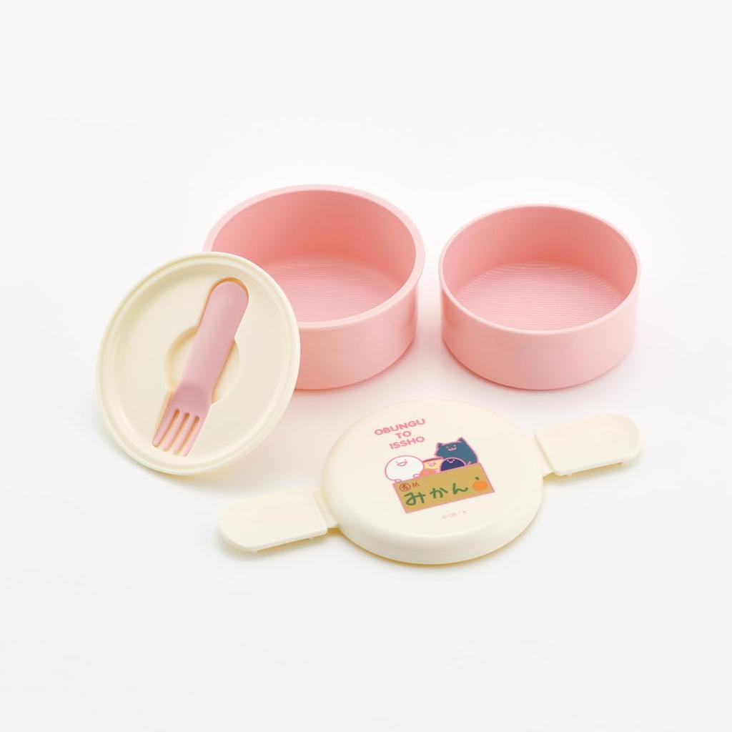 Skater Bento Box, 500ml Capacity, Two-Tier, Round, Rice Ball Case, Made In Japan, Stationery Included, ONWR1AG-A