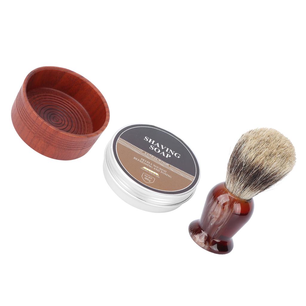 BlueZOO Zestaw do golenia dla mężczyzn Pędzel do golenia Miseczka na pianę Mydło do golenia Zestaw do pielęgnacji brody