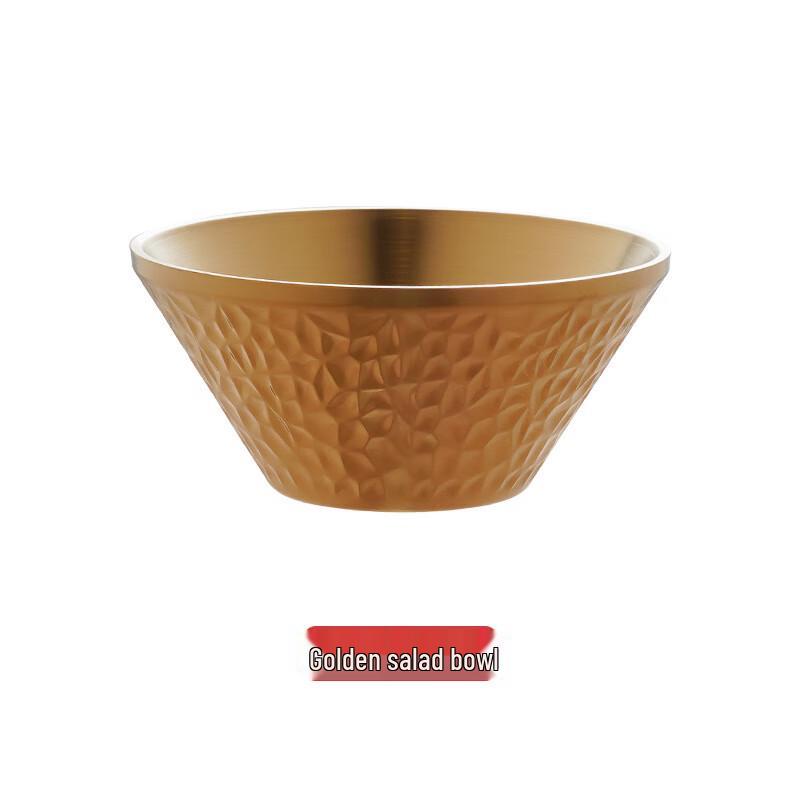 ZISIZ Gold Hammered 304 Stainless Steel Salad Dessert Bowl