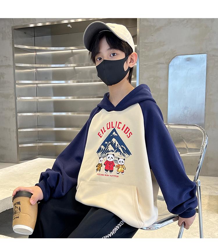 Boys' hoodie, spring and autumn hooded, children's boys' trendy coat, Korean version sports loose and trendy casual clothes top