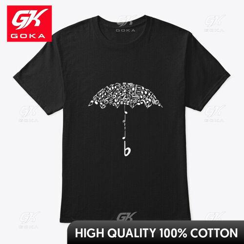 Music Notes Umbrella Graphic T Shirts Unisexs Clothing New in Tops Tees Cotton Women Funny Summer Tshrits S