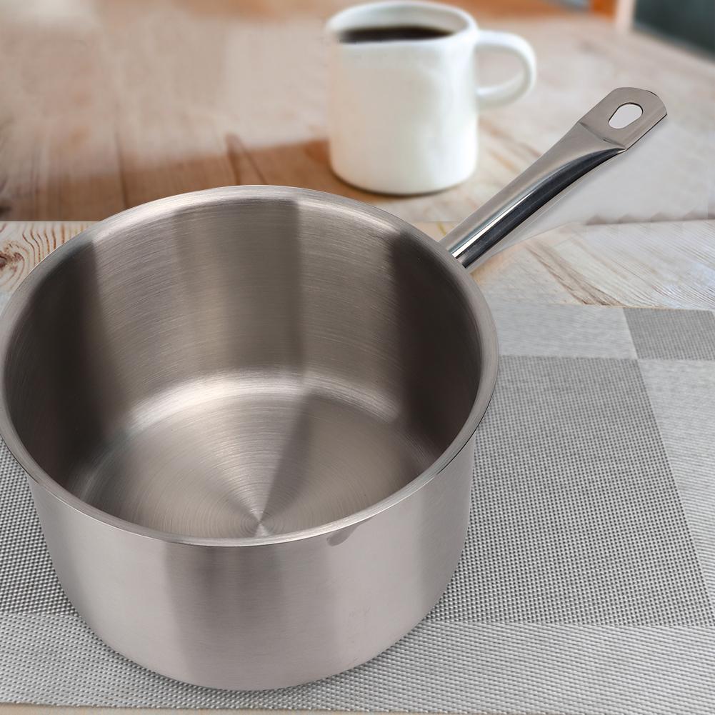 Stainless Steel Composite Bottom Cooking Pot Single Handle Saucepan with Lid Kitchen Cookware