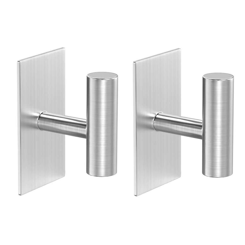 

2 шт. Настенные крючки для полотенец для ванной комнаты из нержавеющей стали, подвесная стойка для туалета, держатель для халата, пальто серебряный