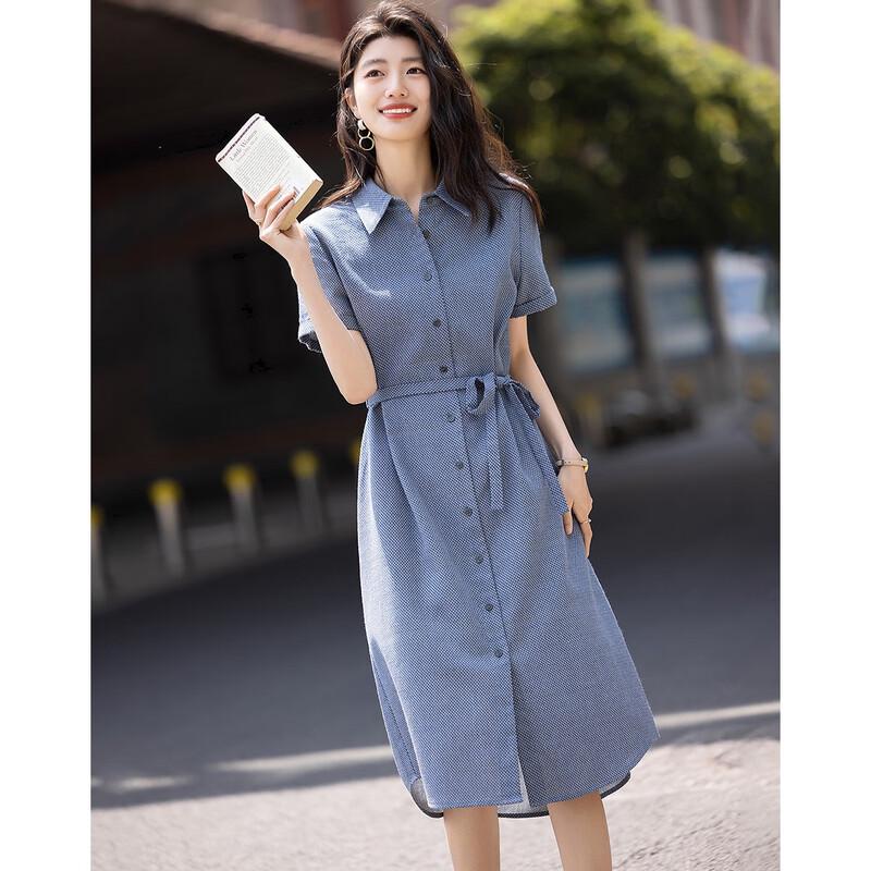 Women's Elegant Linen Blend Midi Dress