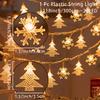 Christmas Tree Snowflake LED String Lights Banner Christmas Decoration 2025 for Home Navidad Xmas Tree Decor Fairy Light Pendant
