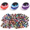 100pcs 6x8 8x10mm Oval Resin Beads Evil Eye Beads Loose Spacer Beads For Jewelry Making DIY Charms Necklace Bracelet Accessories