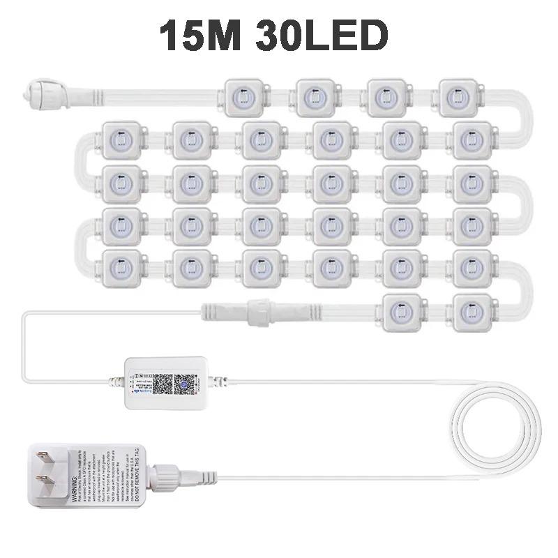 

45M Постоянные Наружные Светодиодные Огни для Карниза Водонепроницаемые RGB Гирлянды Сделай Сам Сцена Рождество День Рождения Праздничное Освещение для Вечеринки US plug