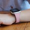 Apple Watch Slim Leather Strap Compatible with All 7 6 5 4 3 2 1 SE Models (Pink)