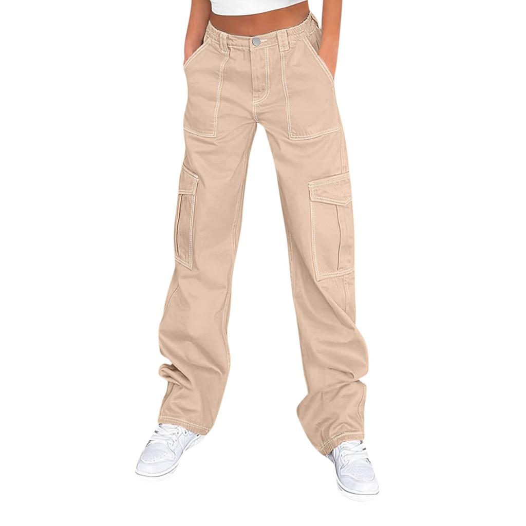 Women Cargo Pants For Women High Waisted Casual Pants Baggy Stretchy Wide Leg Streetwear