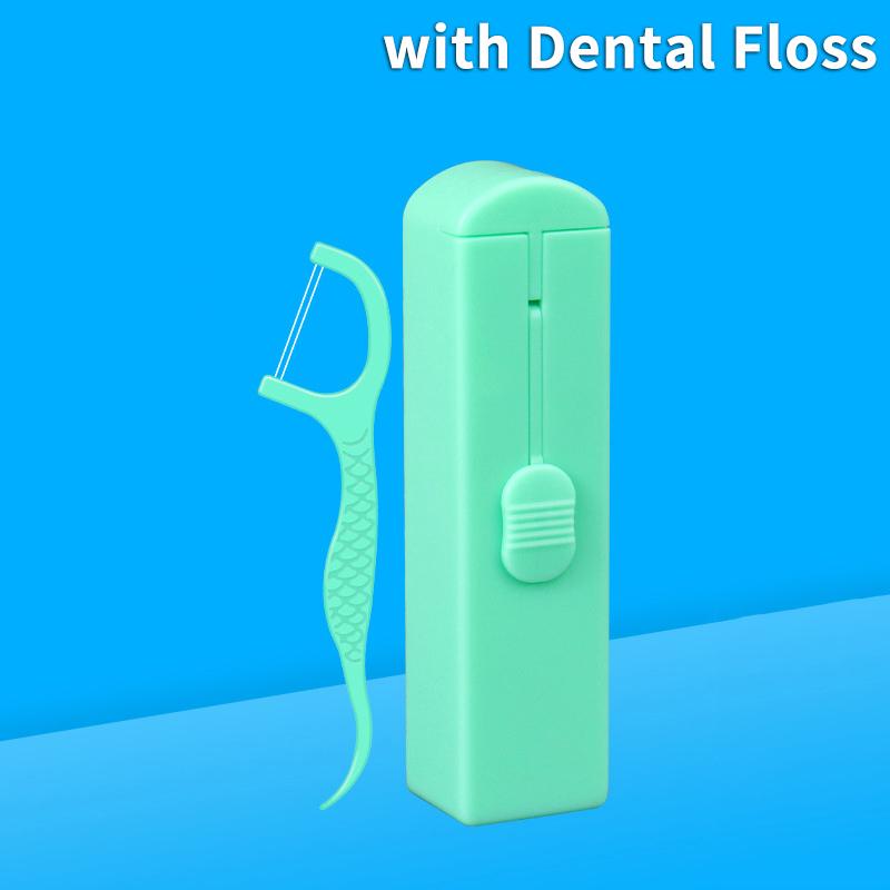 Automatic Dental Floss Storage Protable Floss Picks Dispenser Box Fruit Flavored Toothpicks Double-Line Teeth Cleaning Tool 5Pcs