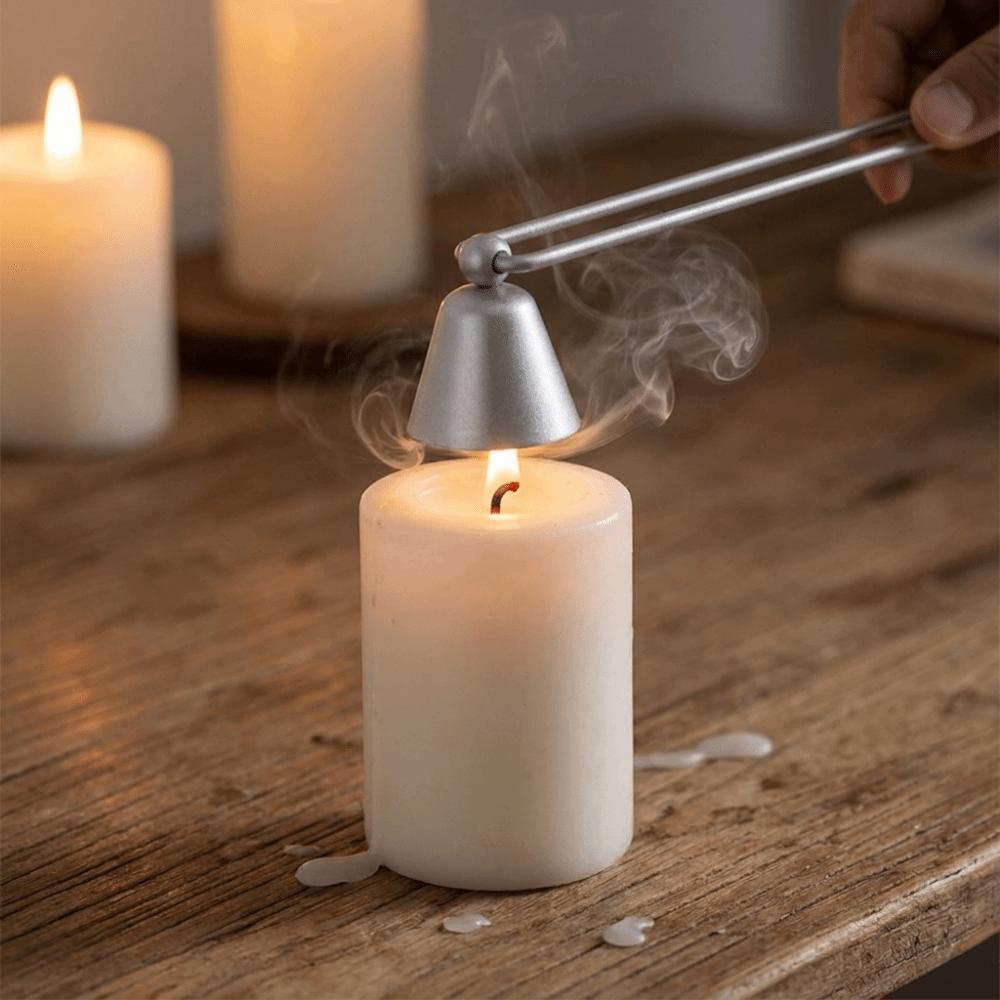 Luxury Bell Shaped Candle Snuffer Long Handle Vintage Flame Stoppers Non-Slip Heat Resistant Wick Extinguisher Living Room