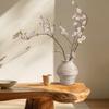 Haihong Yalin Wabi-Sabi Travertine Faux Flower Vase - Light Luxury Decorative Ornament for Living Room Entrance