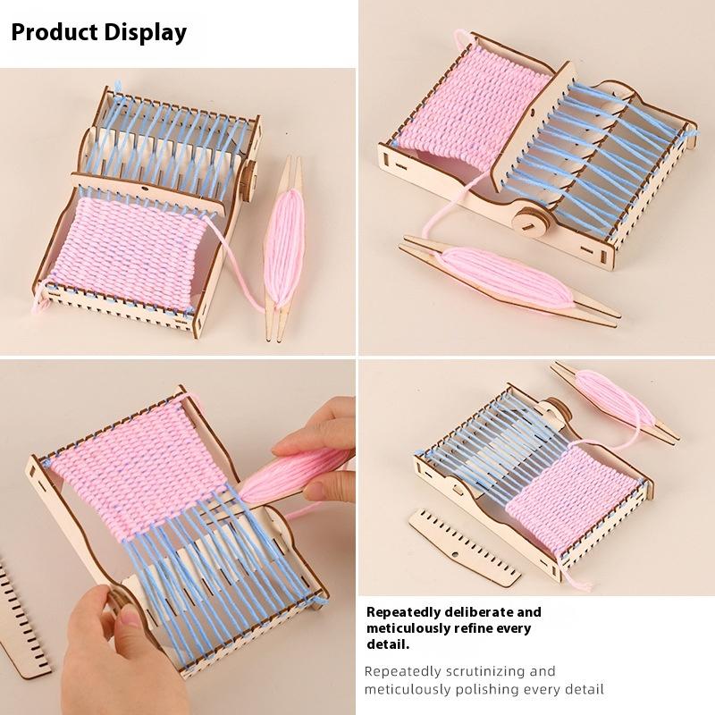 Wooden Weaving Loom Craft Yarn Diy Hand Knitting Machine Kids Educational Toys Woven Tool Handmade For Beginners Kids