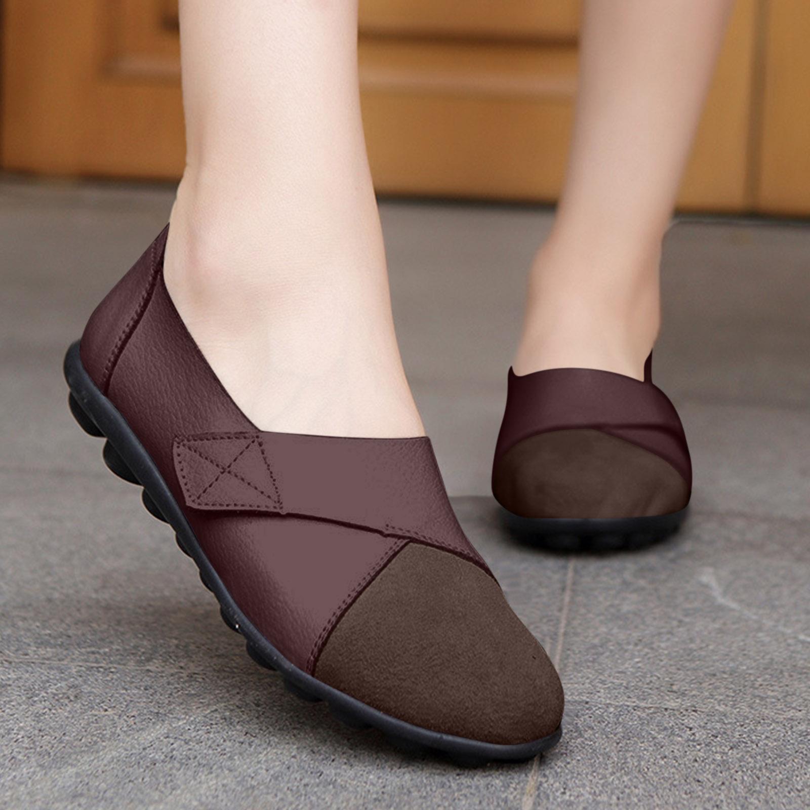 

Ортопедические лоферы обувь для женщин Ортопедические кожаные лоферы Туфли-лоферы для женщин Легкие балетки Повседневный комфорт - Обувь для ходьбы с цветком 39 кофейный