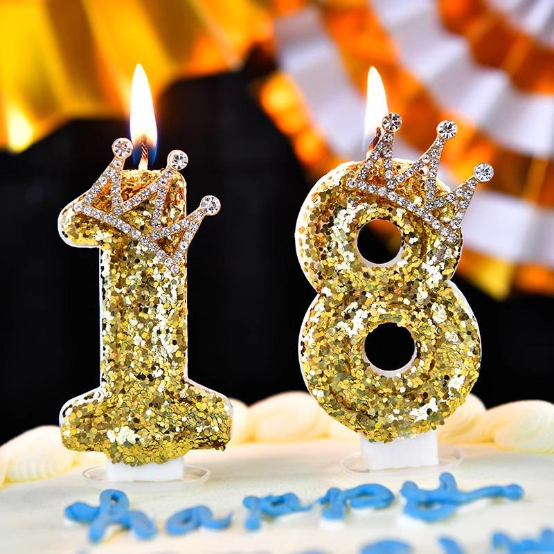 Creative Crown Birthday Number Candles - Adult & Kids Cake Decoration Topper