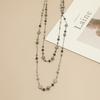 Doppellagige Blume Glasperle Geometrische Lagenkette Retro Pulloverkette Accessoires für Damen