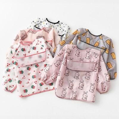 Children's Full Body Waterproof Bib - Long Sleeve Polyester Taffeta Smock for Infants and Toddlers